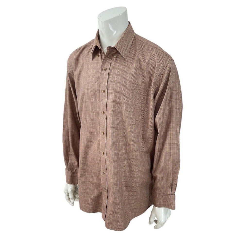 Jos. A. Bank Traveler's Collection Multicolored Houndstooth Dress Shirt Men' XL